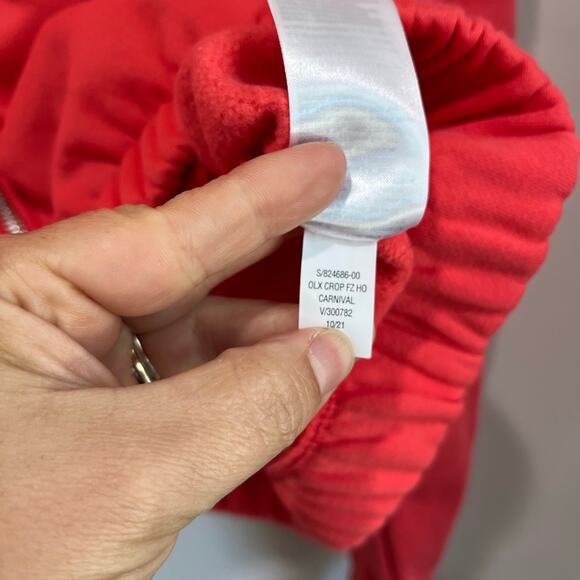 Old Navy Coral Cropped Zip Up Hoodie Casual Athleisure Size XL - Picture 6 of 7